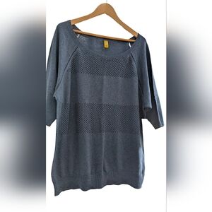 Lole Scoop Neck Lightweight Knit Sweater in Slate Blue